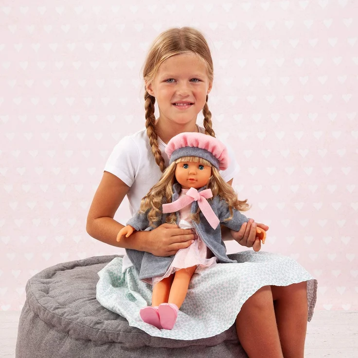 Bayer Design 94635AX Funktionspuppe Charlene mit Haaren und Schlafaugen-spricht und singt 90 Sätze, 2 Gedichte und 8 Lieder, 46cm, rosa, grau – Bild 8