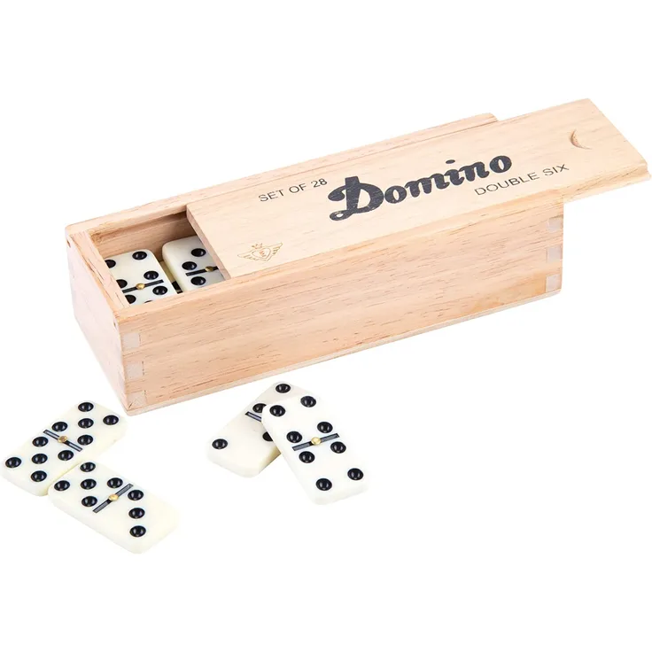 Domino Doppel-6 Junior 41 cm Holz weiß 28 Steine