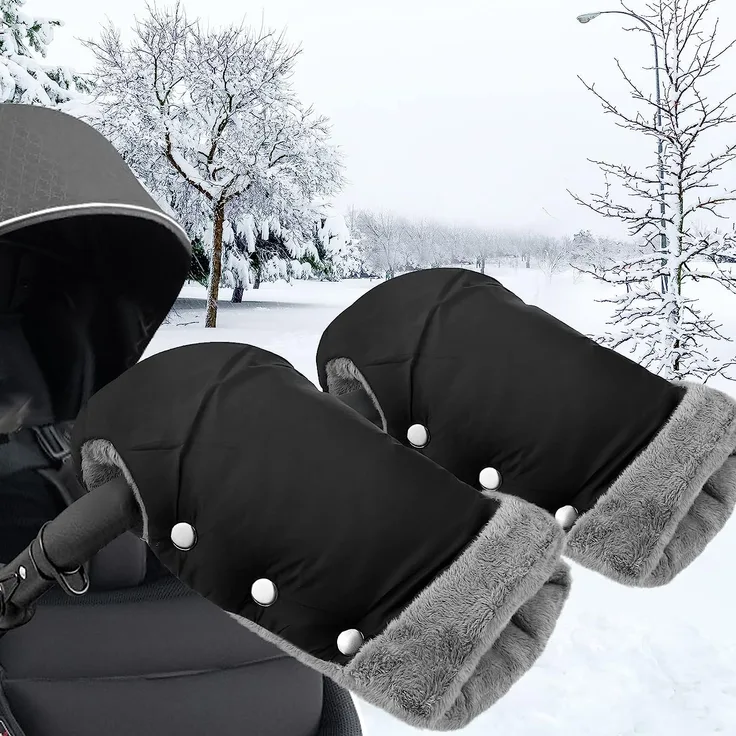 BNGXR Handwärmer Kinderwagen, Extra Lang Handschuhe Kinderwagen mit Fleece Innenseite, Warme Hände Wasserdicht Winddicht Schneebedeckt Universalgröße Handmuff Kinderwage für Kinderwagen Buggy