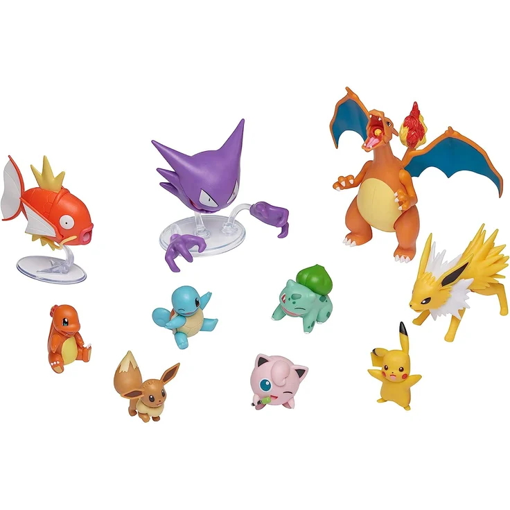 Pokémon Ultimative Deluxe Multi 10-Pack Figuren, Glurak, Karpador,Alpollo, Evoli,Glumanda, Schiggy,Pikachu,Bisasam,Pummeluff,Blitza,Offizielle Pokemon – Bild 2