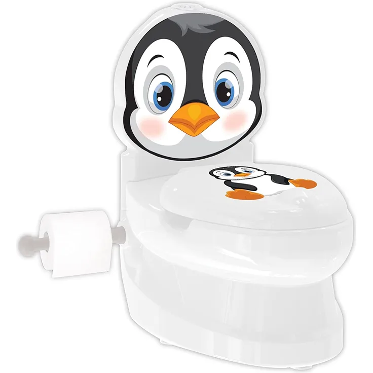 Pilsan Töpfchen Pinguin 07565 Musik Licht Toilettenpapierhalter Deckel Behälter weiß