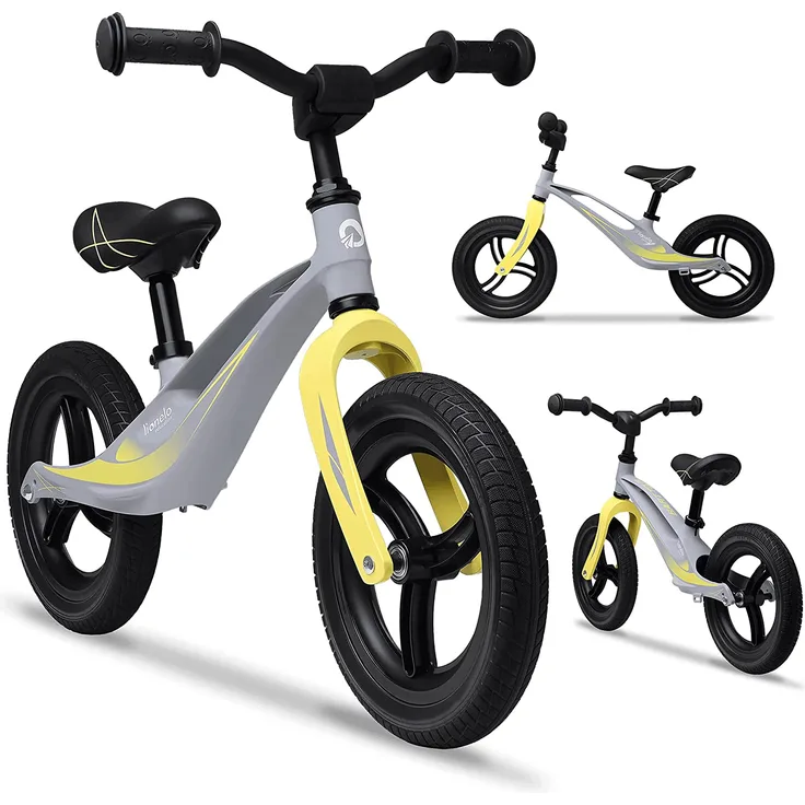 LIONELO Bart Tour Laufrad ab 2 Jahren bis 30 kg, Magnesiumrahmen, sportlicher Style, wartungsfreie PU 12" Laufräder, höhenverstellbarer Lenker und Sattel, langlebig und sehr leicht