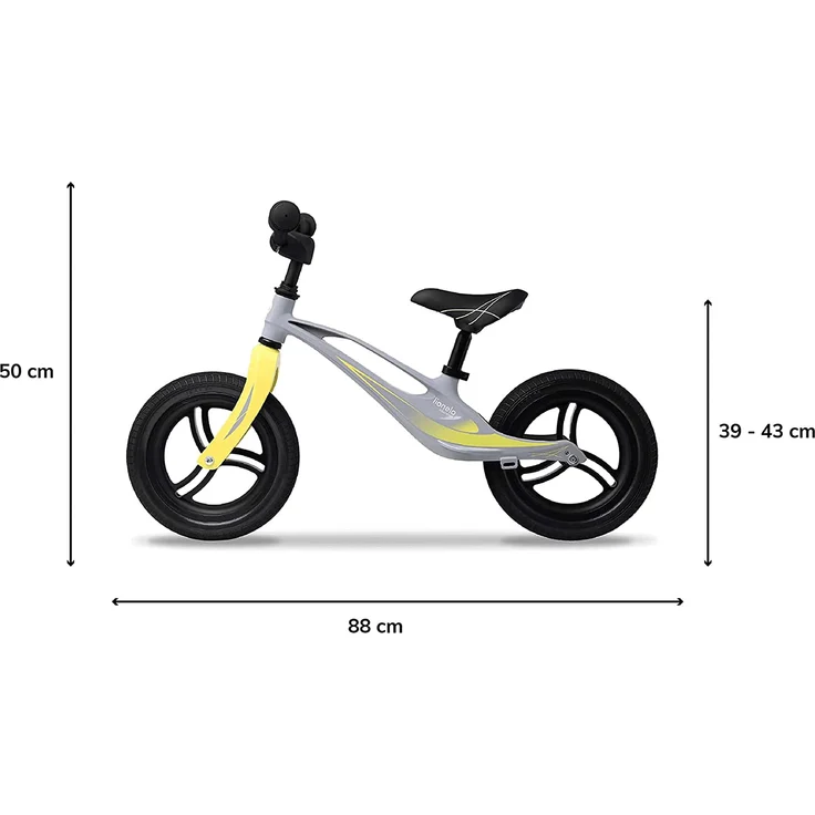 LIONELO Bart Tour Laufrad ab 2 Jahren bis 30 kg, Magnesiumrahmen, sportlicher Style, wartungsfreie PU 12" Laufräder, höhenverstellbarer Lenker und Sattel, langlebig und sehr leicht – Bild 7