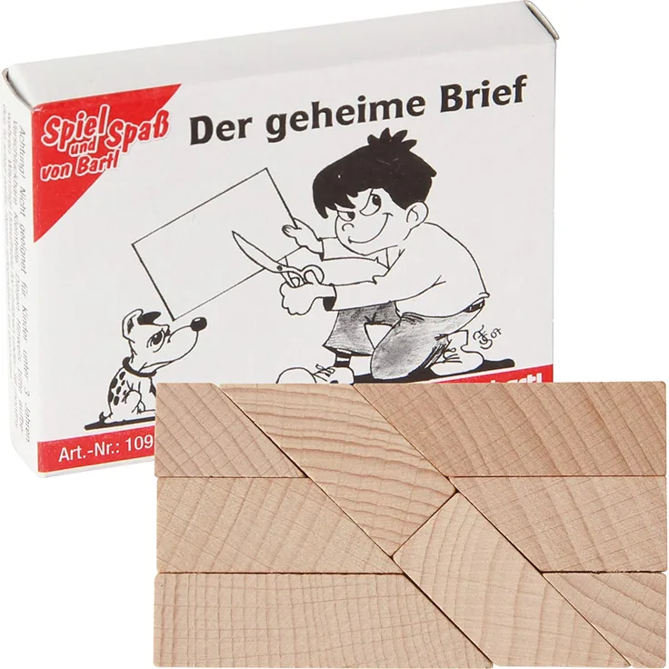 Bartl 109292 Mini-Holz-Puzzle Der geheime Brief aus 8 kleinen Holzteilen