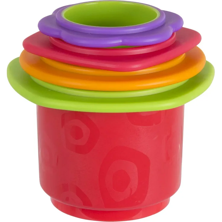 Playgro Badespielzeug Stapelbecher, 4 Stück, Baby Spielzeug, Ab 9 Monate, BPA-frei, Bunt, 40217