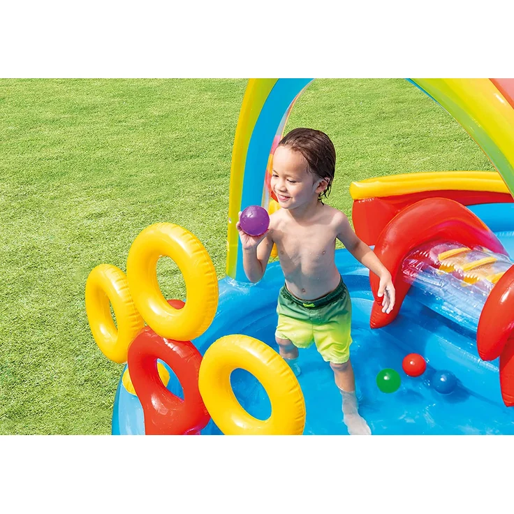 Intex Rainbow Ring Play Center - Kinder Aufstellpool - Planschbecken - 297 x 193 x 135 cm – Bild 4