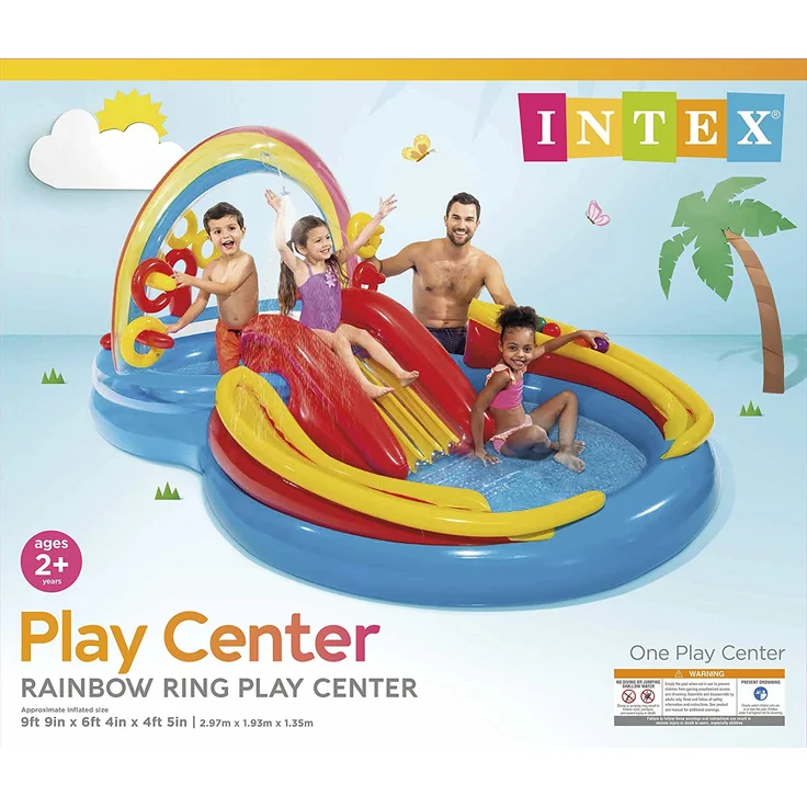 Intex Rainbow Ring Play Center - Kinder Aufstellpool - Planschbecken - 297 x 193 x 135 cm – Bild 9