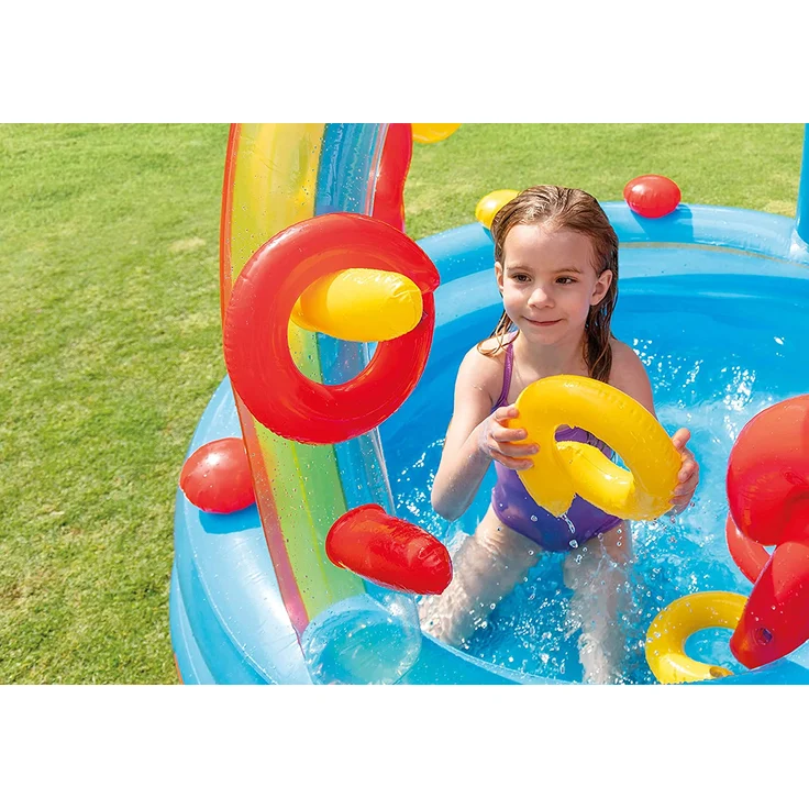Intex Rainbow Ring Play Center - Kinder Aufstellpool - Planschbecken - 297 x 193 x 135 cm – Bild 6