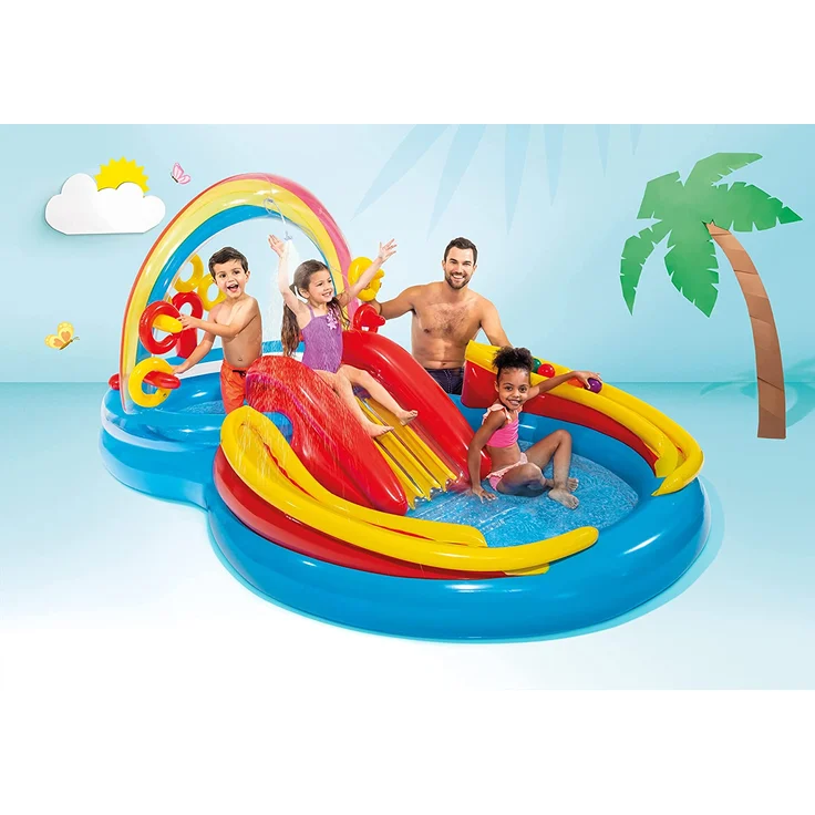 Intex Rainbow Ring Play Center - Kinder Aufstellpool - Planschbecken - 297 x 193 x 135 cm – Bild 2