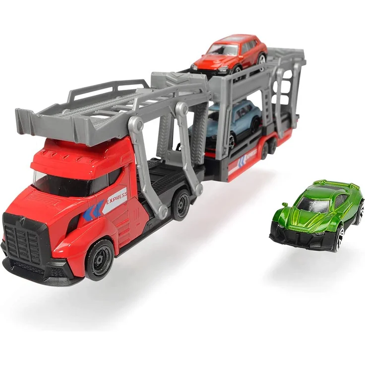 Dickie Toys Car Carrier, Autotransporter für 3 Autos, inkl. 3 Spielzeugautos, 2 verschiedene Ausführungen, Länge 28 cm, für Kinder ab 3 Jahren – Bild 2