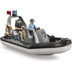 Bruder 62733 bworld Polizei Schlauchboot, Rundumleuchte, 2 Figuren und Zubehör