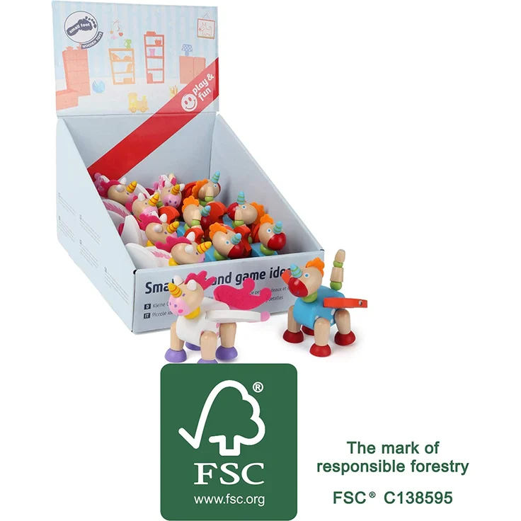 Small Foot 11037 Flexi-Figuren Luna Merlin aus Holz, FSC 100%-Zertifiziert Spielzeug, Mehrfarbig, 12 tlg. – Bild 3