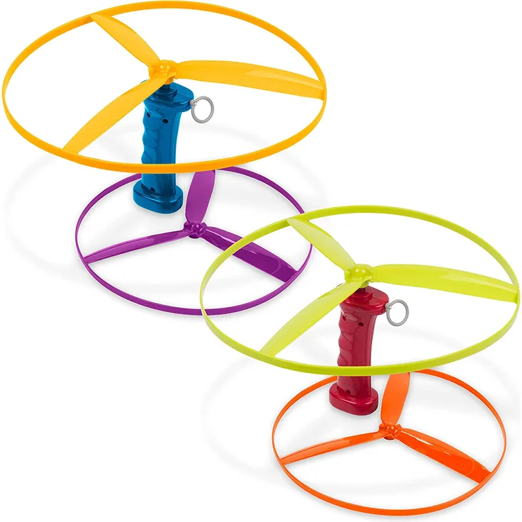 Battat Propellerspiel mit 2 Griffen und 4 Propeller – 30 cm und 20 cm Durchmesser – Motorikspielzeug Flugspiel, Spielzeug für Kinder ab 3 Jahren