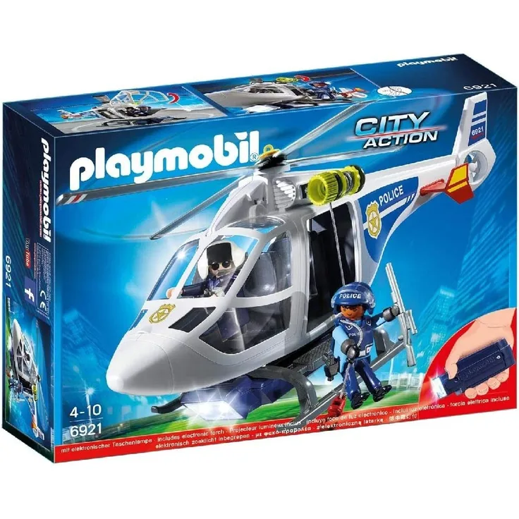 Playmobil 6921 Polizeihubschrauber mit Aussicht Licht, mehrfarbig