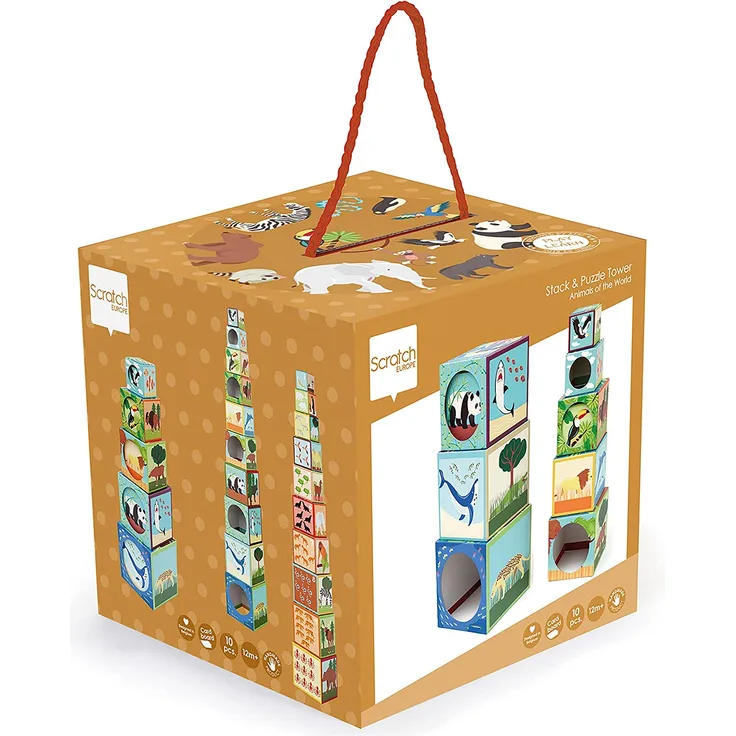 SCRATCH - Stapelspiel Pyramide Zootiere