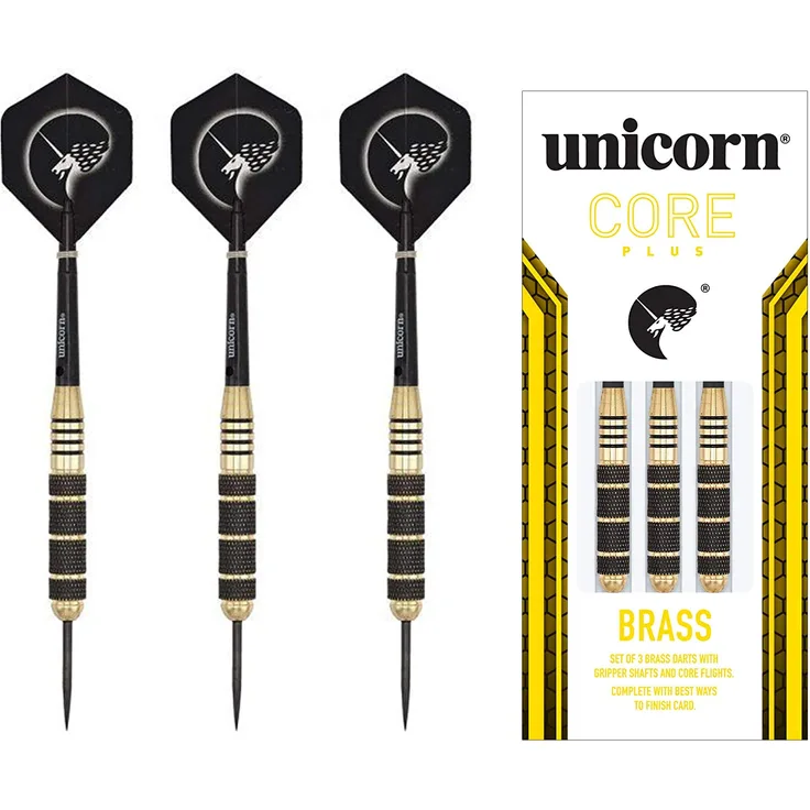Core Plus Win Messing Darts Stielspitze 27g Messing schwarz/gold