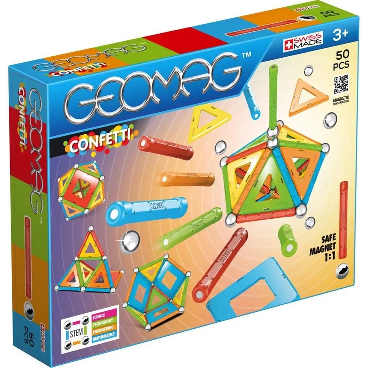 Geomag, Classic Confetti, 352, Magnetkonstruktionen und Lernspiele, 50-teilig – Bild 5