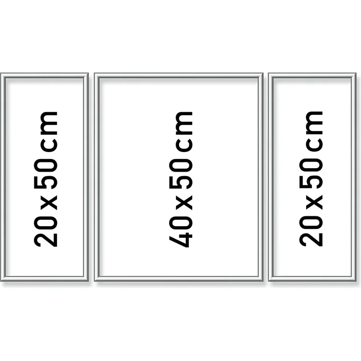Schipper 605260767 Malen nach Zahlen, Triptychon, Alurahmen 50 x 80 cm, silber matt ohne Glas für Ihr Kunstwerk, einfache Selbstmontage – Bild 1
