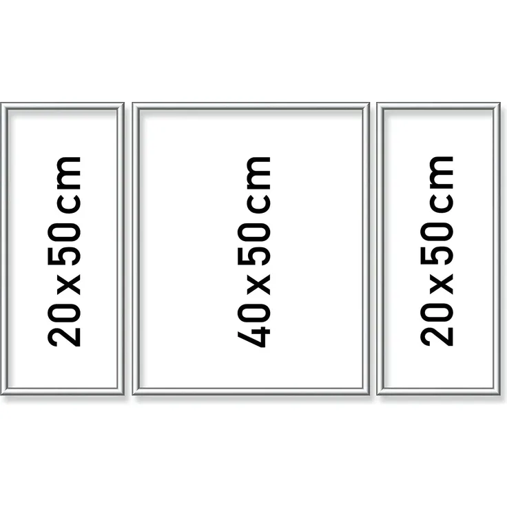 Schipper 605260767 Malen nach Zahlen, Triptychon, Alurahmen 50 x 80 cm, silber matt ohne Glas für Ihr Kunstwerk, einfache Selbstmontage