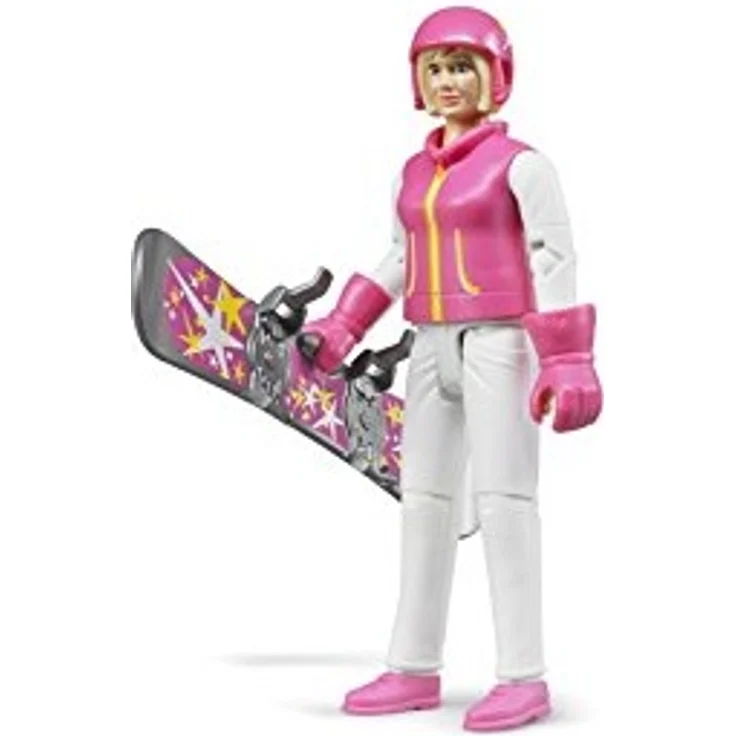 Bruder 60420 Minifigur-bworld Snowboardfahrerin mit Zubehör – Bild 3