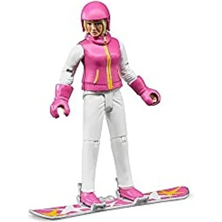 Bruder 60420 Minifigur-bworld Snowboardfahrerin mit Zubehör