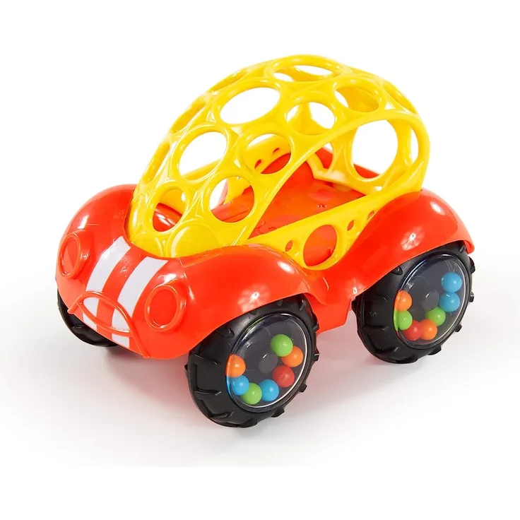 Bright Starts, Oball Spielzeugauto mit Rassel, rot-gelb