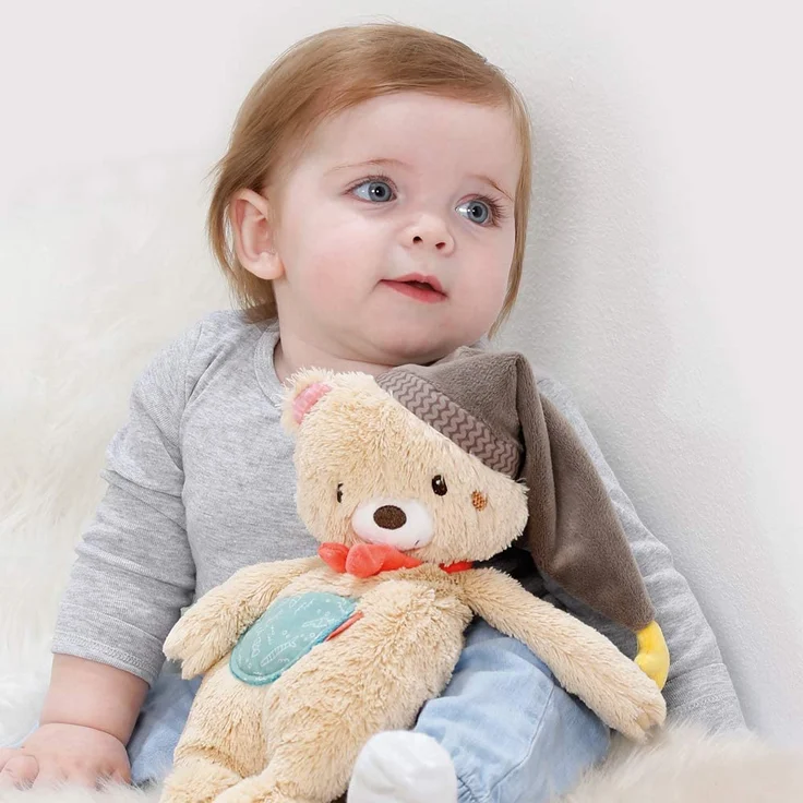 Fehn 060225 Kuscheltier Bär – Weiches Stofftier zum Greifen, Fühlen und Knuddeln – Für Babys und Kleinkinder ab 0+ Monaten – Größe: 25 cm – Bild 3