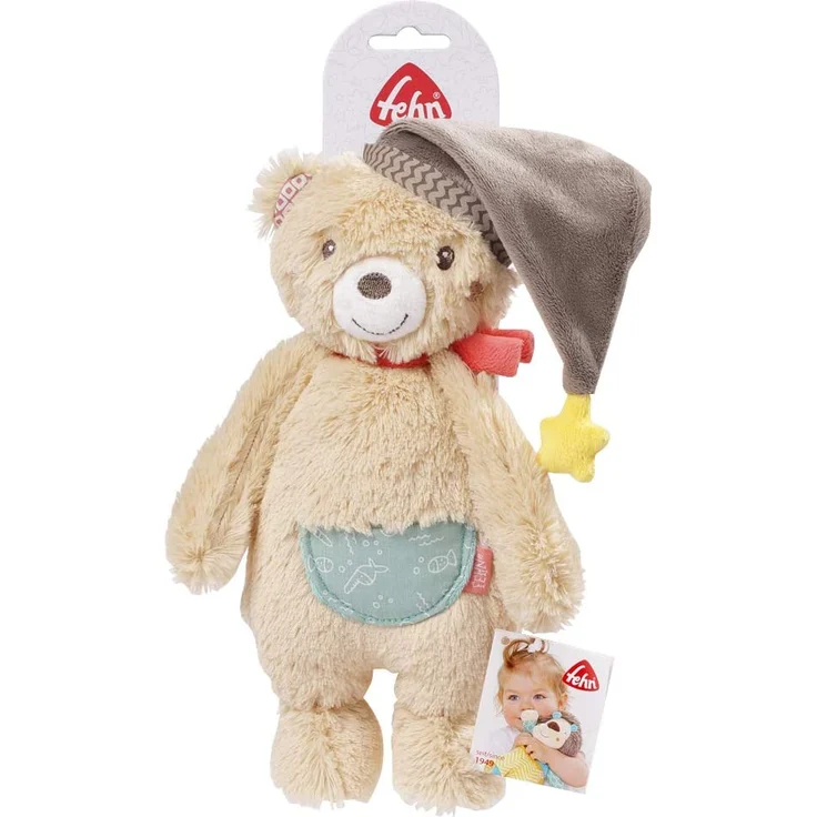 Fehn 060225 Kuscheltier Bär – Weiches Stofftier zum Greifen, Fühlen und Knuddeln – Für Babys und Kleinkinder ab 0+ Monaten – Größe: 25 cm – Bild 7