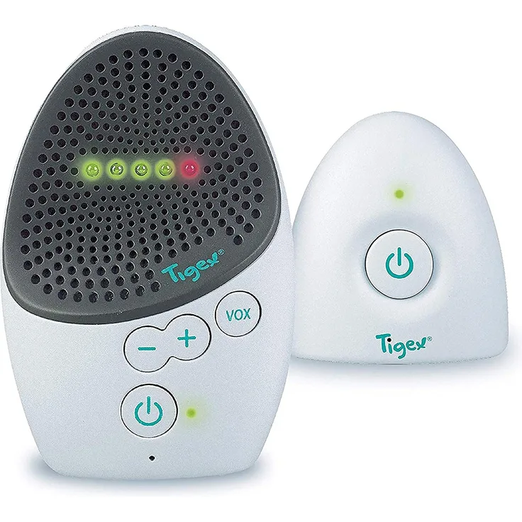 Tigex Babyphone Easy Protect Plus, Babyhörer, wiederaufladbar, mit Eco-Modus, Walkie-Talkie, Wiegenlied und Nachtlicht