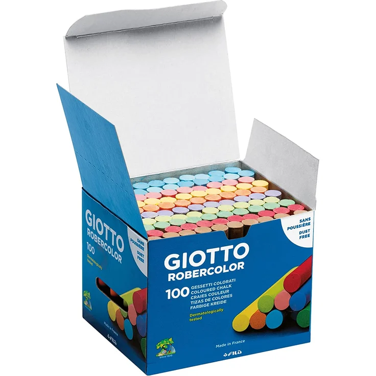 Giotto 5390 00 - RoberColor Wandtafelkreide, Karton mit 100 Stück farbig sortiert – Bild 2