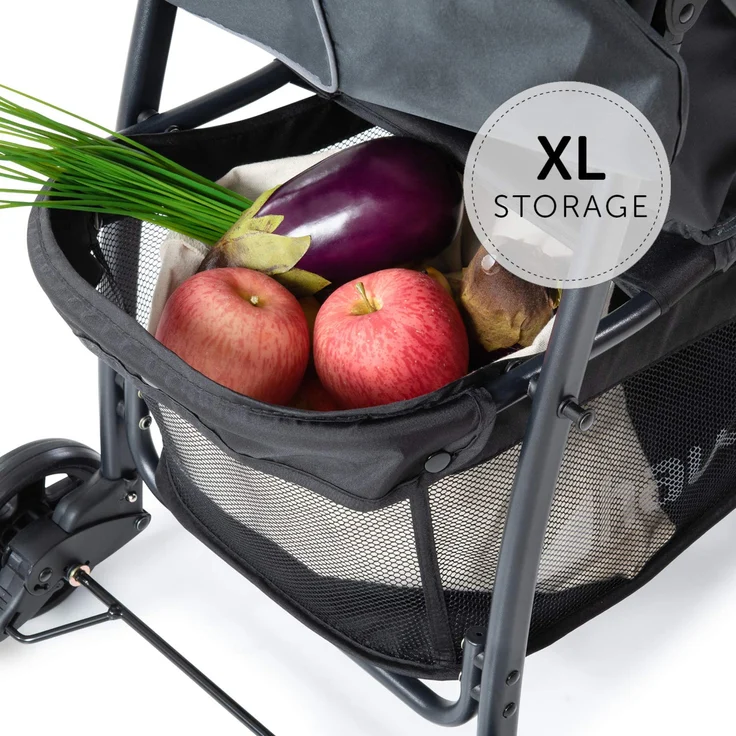 Hauck Buggy Sport, Ultra Leicht - nur 5,9 kg, Klein Zusammenklappbar, Reisebuggy mit Liegefunktion, Sonnenverdeck, Großer Korb, Melange Grau – Bild 7