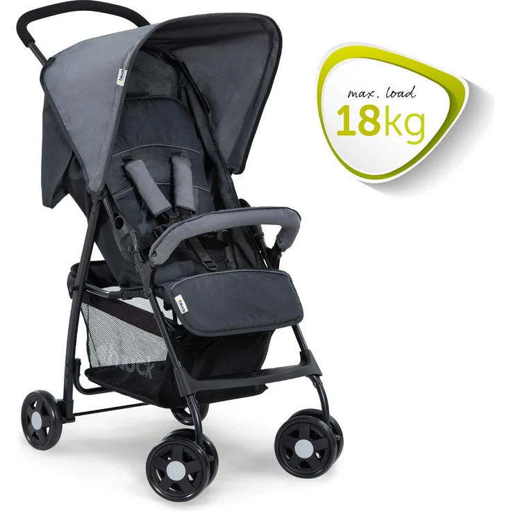 Hauck Buggy Sport, Ultra Leicht - nur 5,9 kg, Klein Zusammenklappbar, Reisebuggy mit Liegefunktion, Sonnenverdeck, Großer Korb, Melange Grau – Bild 2