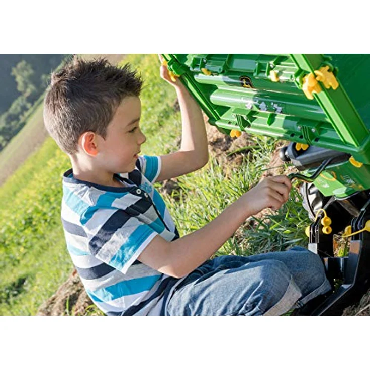 Rolly Toys rollyMulti Trailer John Deere Kipper (Dreiseitenkipper mit Gewindekurbel, Heckkupplung) 125043 – Bild 5