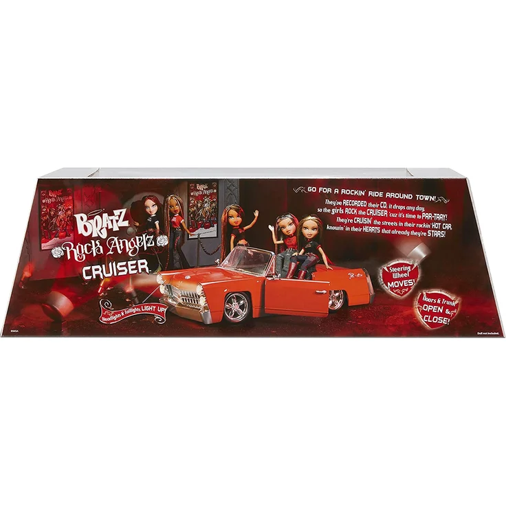 Bratz 577829EUC Rock Angelz 20 Yearz Special Edition Cruiser-Cabrio mit funktionierenden Türen, Kofferraum, Lichtern, Sicherheitsgurten und Lenkrad-Für 2 Modepuppen-Für Kinder ab 7 Jahren – Bild 7