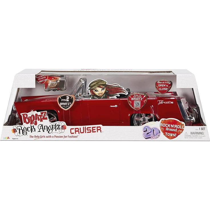 Bratz 577829EUC Rock Angelz 20 Yearz Special Edition Cruiser-Cabrio mit funktionierenden Türen, Kofferraum, Lichtern, Sicherheitsgurten und Lenkrad-Für 2 Modepuppen-Für Kinder ab 7 Jahren – Bild 5