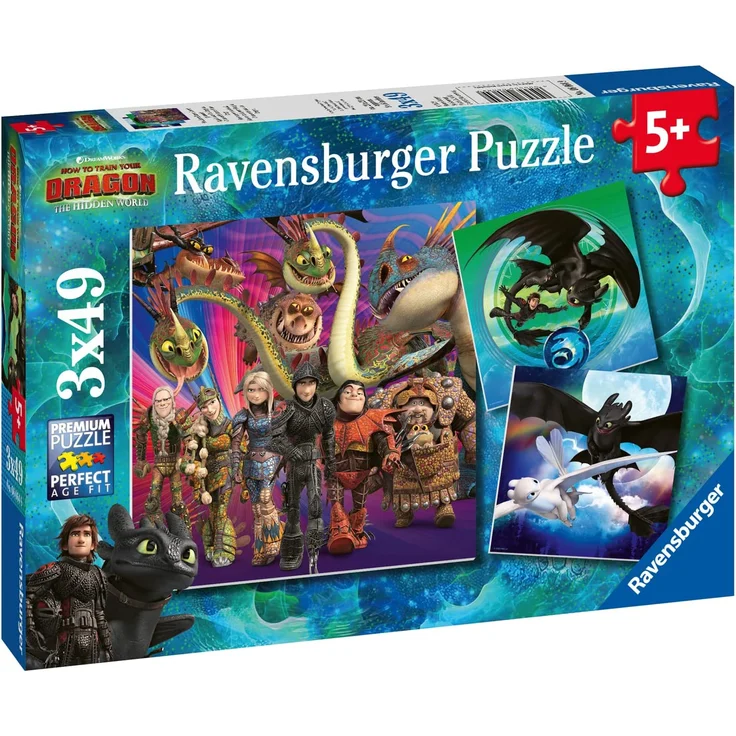 Ravensburger Kinderpuzzle 08064 - Drachenzähmen leicht gemacht - 3 x 49 Teile – Bild 10