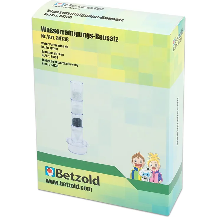 Betzold 84738 - Wasserreinigungs-Bausatz - Grundlagen der Chemie, Experimentierbox, Wasser filtern