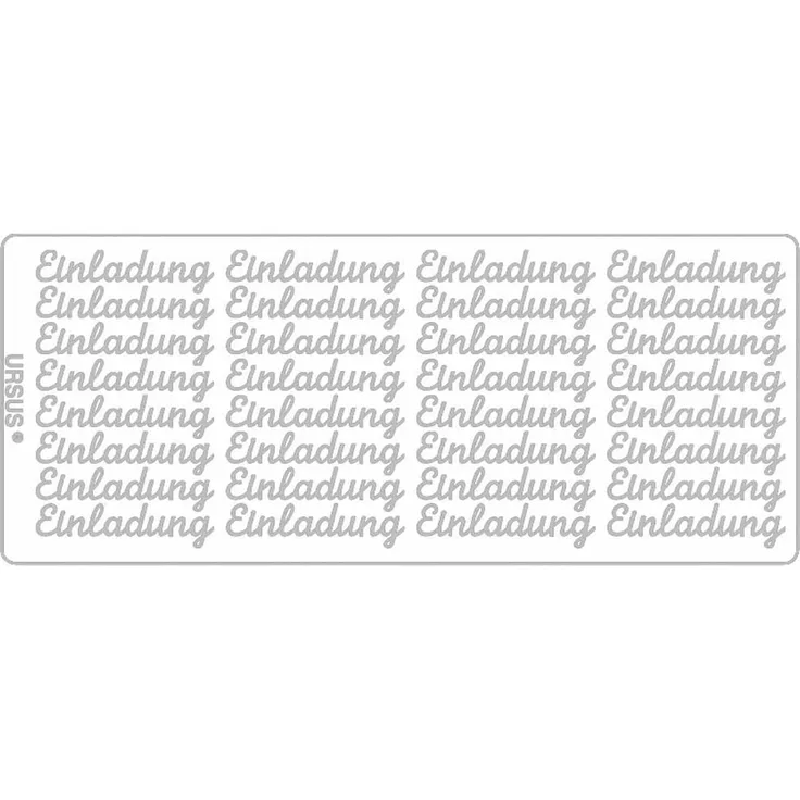 Ursus 59310002 - Kreativ Sticker, Einladung, 5 Blatt, silber
