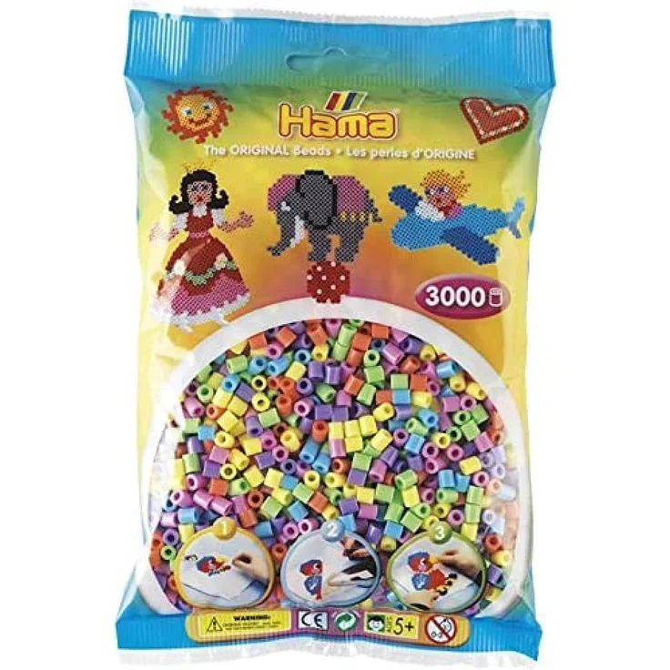 Hama 201-50 - Bügelperlen, ca. 3000 Perlen, pastellmix – Bild 1