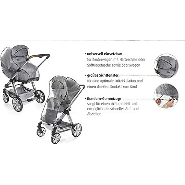 Reer RainCover Classic Regenschutz für Kombi-Kinderwagen, 1er Pack – Bild 7