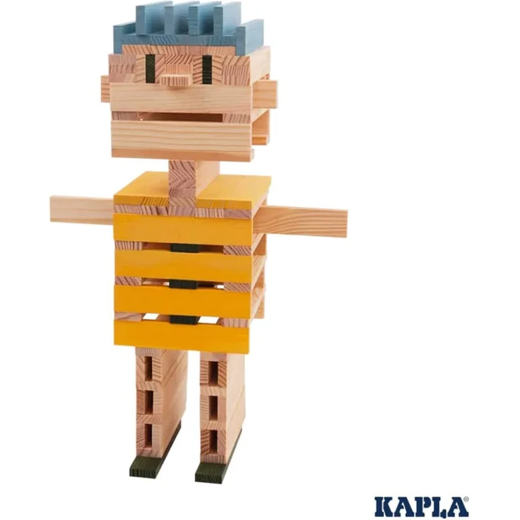KAPLA® Holzbausteine120er Box hellblau, grün, gelb – Bild 6