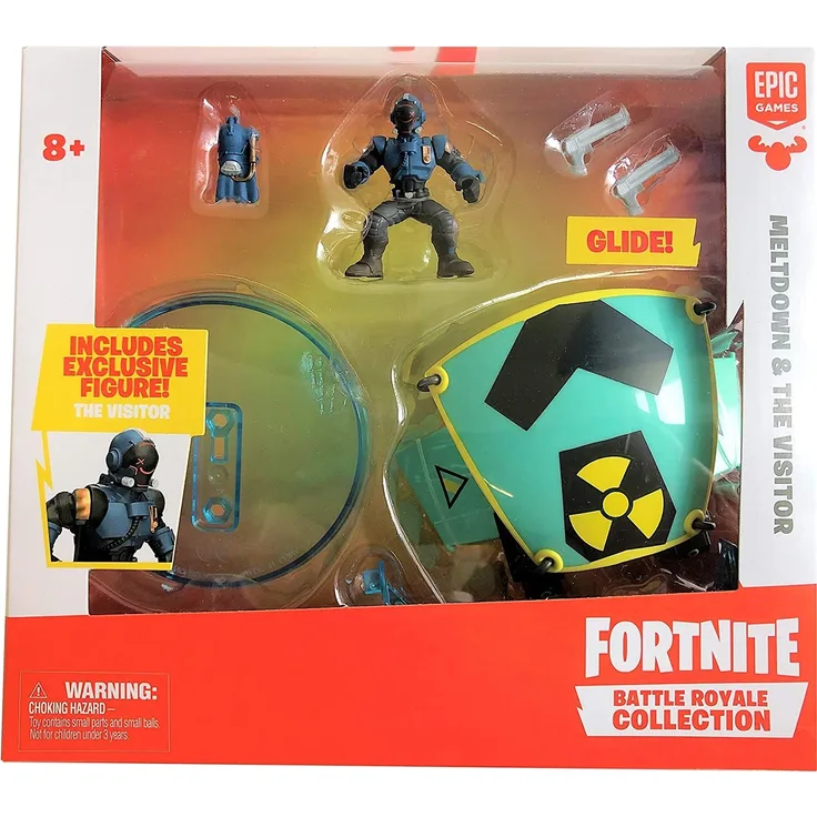 Fortnite 36438 Battle Royale Glider Playset, Set mit exklusivem Gleiter Meltdown Kernschmelze, Spielset mit Aktionfigur, typischen Waffen und Ausrüstung, Aktionspielset für Fans ab 8+, Mehrfarbig