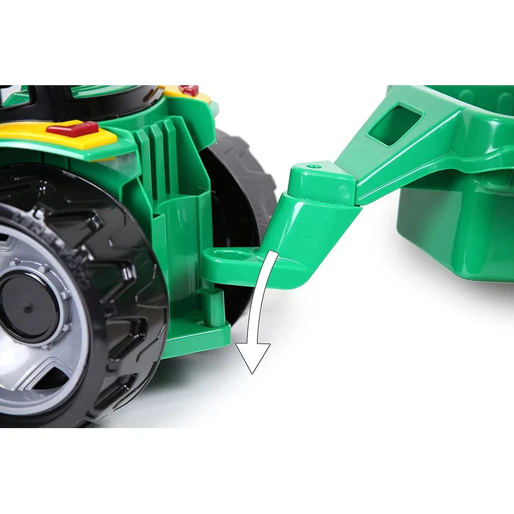 Lena 02123 Giga Trucks Traktor mit Schaufel und Anhänger grün, Starke Riesen Spielfahrzeug Trecker mit Ladeschaufel 62 cm und Hänger ca. 43 cm, Spielzeugtraktor Set für Kinder ab 3 – Bild 4