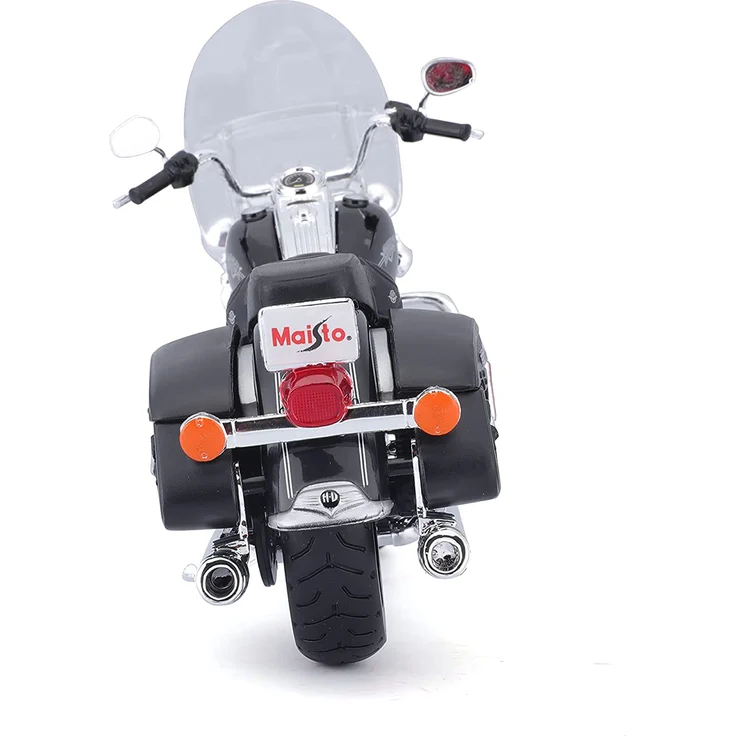 Maisto Harley-Davidson FLHRC Road King Classic 2013: Motorradmodell 1:12, mit Lenkung, beweglichem Ständer und frei rollenden Rädern, schwarz (532322) – Bild 3