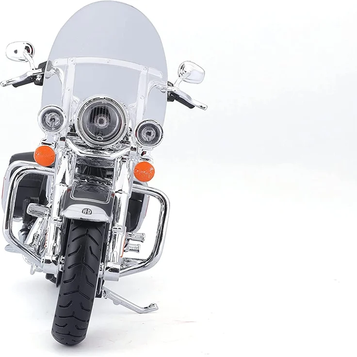Maisto Harley-Davidson FLHRC Road King Classic 2013: Motorradmodell 1:12, mit Lenkung, beweglichem Ständer und frei rollenden Rädern, schwarz (532322) – Bild 2