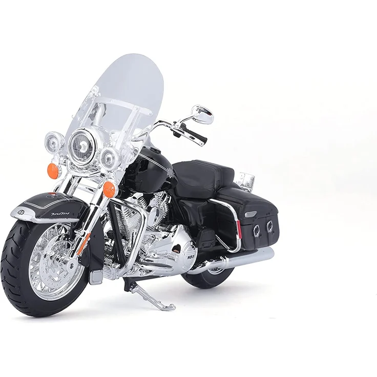Maisto Harley-Davidson FLHRC Road King Classic 2013: Motorradmodell 1:12, mit Lenkung, beweglichem Ständer und frei rollenden Rädern, schwarz (532322) – Bild 1