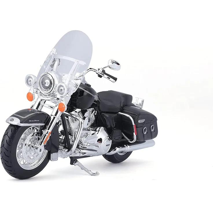 Maisto Harley-Davidson FLHRC Road King Classic 2013: Motorradmodell 1:12, mit Lenkung, beweglichem Ständer und frei rollenden Rädern, schwarz (532322)