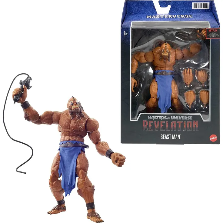 Masters of the Universe GYV16 - Masterverse Revelation Beast Man Actionfigur, ca. 18 cm groß, Figuren zum Spielen und Sammeln, ab 6 Jahren