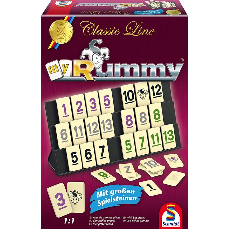 Schmidt Spiele 49282 - Classic Line MyRummy, Legespiel mit großen Spielsteinen – Bild 1