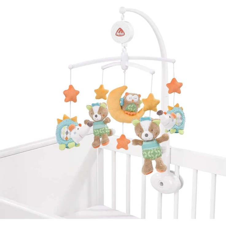 Fehn 071214 Musik-Mobile Forest – Spieluhr-Mobile mit niedlichen Bewohnern des Waldes zum Lauschen & Staunen – Zum Befestigen am Bett für Babys von 0-5 Monaten – Höhe: 65 cm, ø 40 cm – Bild 5